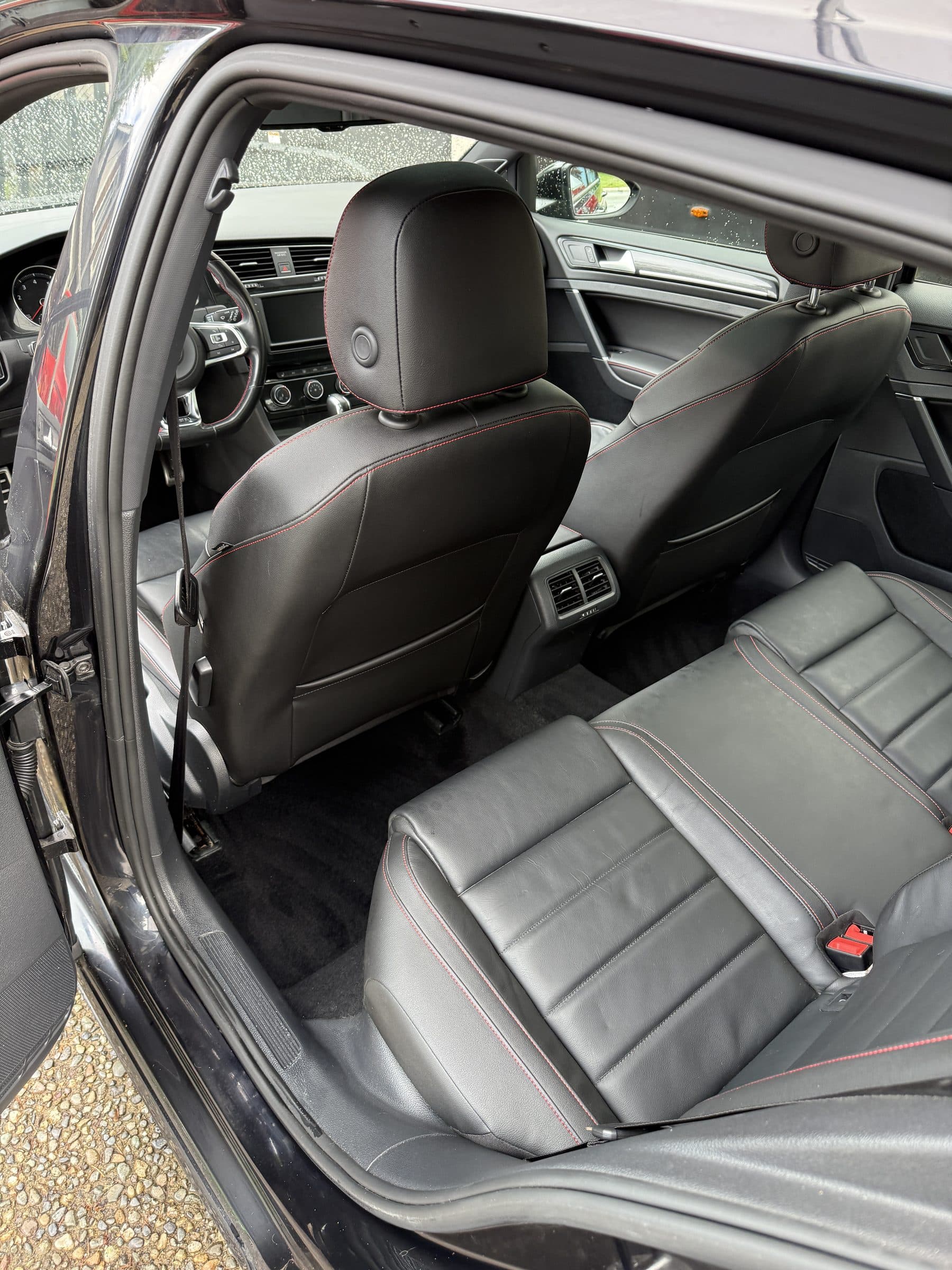 Clean Volkswagen GTI rear seats after interior detailing